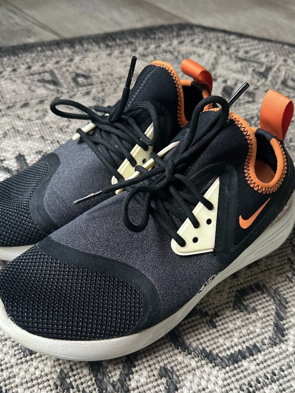 Nike Lunar Charge BN Blk Clay Orange Sail Running Shoes Sneakers 7